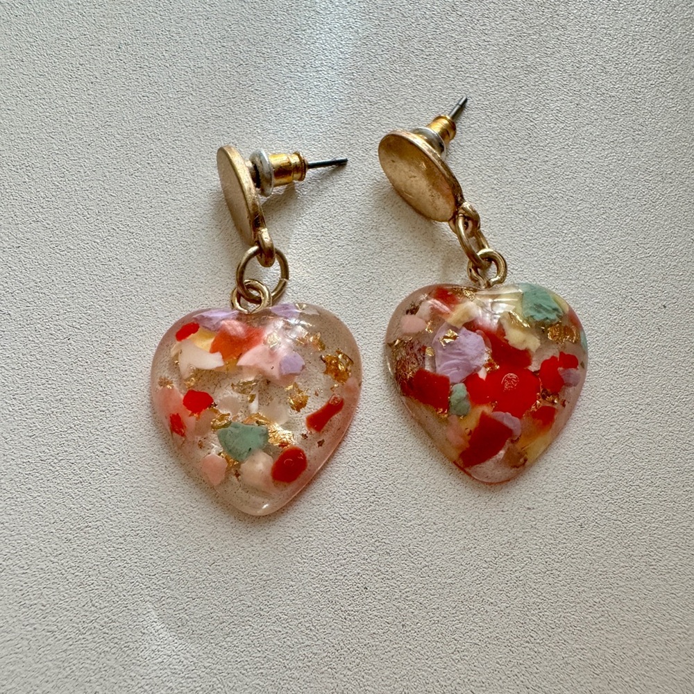 Heart-Shaped Multicolor Earrings